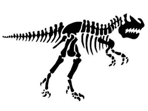 fossiles pochoir 2d art dino dinosaure fossile liziard préhistorique raptor squelette trex 3d print model - Mito3D