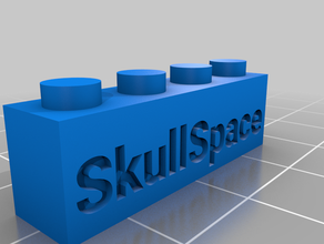 skullspace lego texte brique 4x1 les signes et logos personnalisé 3d print model - Mito3D