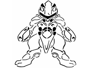 blindados mewtwo estêncil armadura pokemon psíquica stencil 3d print model - Mito3D
