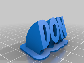 don name plate text office customized 3d print model - Mito3D