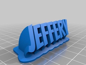 jeffery nombre de la placa texto inferior oficina personalizado 3d print model - Mito3D