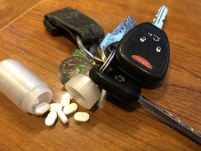pilule en fob de porte-clés un trousseau clés boîte à pilules 3d print model - Mito3D