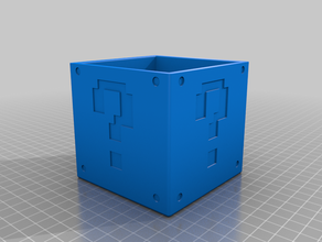 question block sewing needle tray organization box case nintendo super mario 3d print model - Mito3D