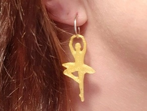 ballerine forme des boucles d'oreilles accessoires boucle d'oreille pendentif 3d print model - Mito3D
