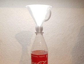 pet bottle funnel integrated ventilation household supplies funnel pet bottle 3d print model - Mito3D