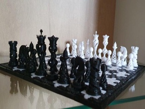 piezas ajedrez lexusus Schach Schach-set Spirale 3d print model - Mito3D