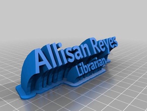 reyes nameplate office customized 3d print model - Mito3D
