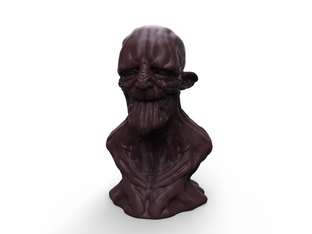old male craeture sculptures bust creature 3D print model - Mito3D