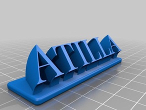 mon personnalisés en balayant la plaque de nom remix bureau personnalisé 3d print model - Mito3D