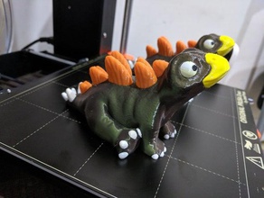 stegosauro multimateriale animali 3d print model - Mito3D
