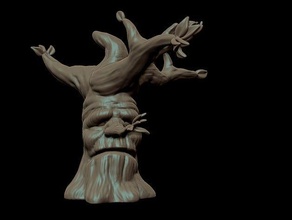trento schizzo sculture creatura fantasia monster albero legno 3d print model - Mito3D