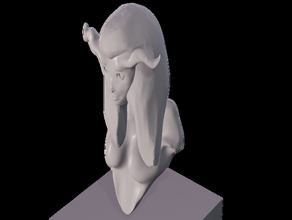 femmina tiefling busto sculture 3d print model - Mito3D