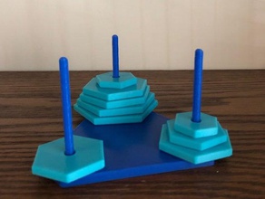 torre di hanoi hex i puzzle 3d print model - Mito3D