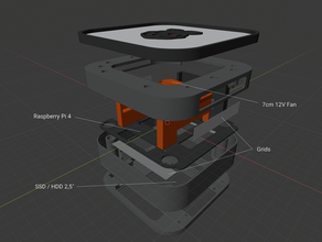 raspberry pi 4 - server box computer case 3d print model - Mito3D
