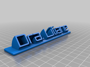 my customized sweeping name plate remix liliane office 3d print model - Mito3D