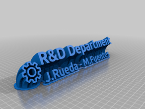 il mio personalizzato spazzare 2-linea targhetta mf office su misura 3d print model - Mito3D