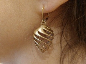 spiral Ohrringe - Zubehör Ohrring Mode Geschenk glückliche Ehefrau Schmuck Spirale nützlich tragbar Frau 3d print model - Mito3D