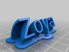 zoya sweeping name office customized 3d print model - Mito3D