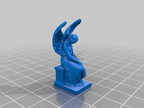 angel sitting wreath scans & replicas catholic christian headstone tombstone 3d print model - Mito3D