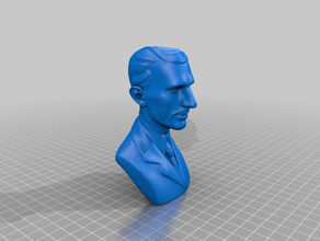 nikola tesla busto da base de dados placa com o nome esculturas 3d print model - Mito3D