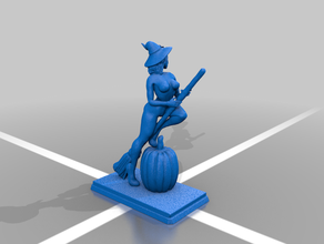 la sorcière de femme à citrouille personnes fête d'halloween halloween décoration nsfw 3d print model - Mito3D