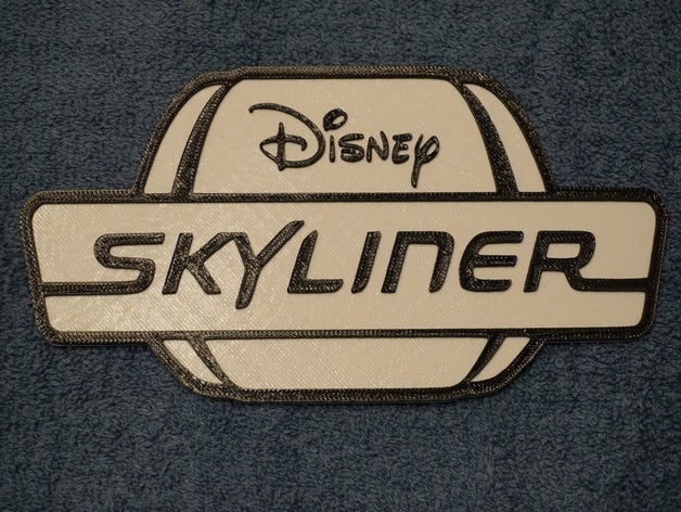 disney skyliner logo 2d art 2 couleur 4 couleurs l'art de l'animation plage des caraïbes le monde epcot gondole les studios d'hollywood la côte d'azur transport walt 3D print model - Mito3D