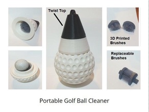 portable golf ball washer sport & outdoors brushes golfball golfer mechanical 3d print model - Mito3D