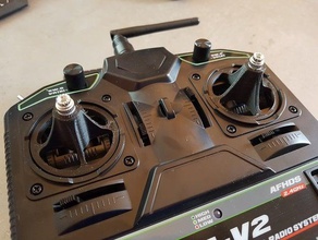 slip-on stick da saver turnigy t6a-v2 r c i veicoli gimbal joystick protettore radio controllo aereo rc 3d print model - Mito3D