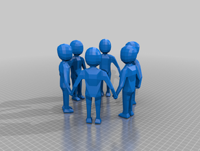 6 people holding hands 3d printing 3d print model - Mito3D