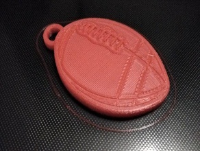 a bola de rugby sinais e logotipos americana ouro futebol chaveiro porte-claves 3d print model - Mito3D