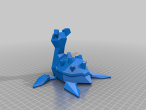 flying low poly lapras juguetes mecánicos a volar mecánica pokemon 3d print model - Mito3D