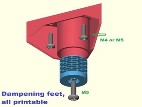 dampening feet all printable tools 3d printer case cnc machine hand raspberry pi sound treasure chest vibration 3d print model - Mito3D