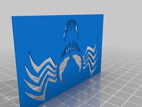 venom stencil 3d print model - Mito3D