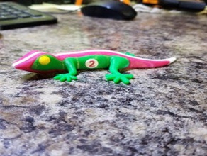 racing gecko mmu animals lizard 3d print model - Mito3D