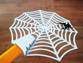 toile d'araignée tapette à mouche des outils main bug le papillon vol flyswatter la fête d'halloween frapper l'araignée vallée de swat outil 3d print model - Mito3D