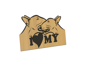 billet d'amour mon bull terrier bulldog dogtag dog tag l'amour de vous d' 3d print model - Mito3D
