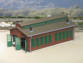ho scale two stall engine house buildings & structures 3d print model - Mito3D