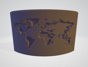 lithophane-world map 3d printing 3d print model - Mito3D