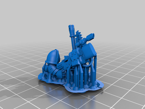 resin supported - leaf blower wielding space warrior wolf toys & games 3d print model - Mito3D