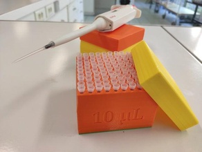 micropipette tips box learning biology pcr tip 3d print model - Mito3D