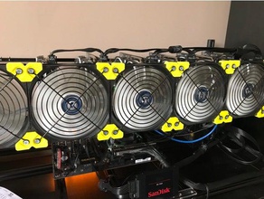crypto mining rig fan support computer altcoin bitcoin cooling fan cryptocoin cryptocurrency ethereum fan mount mining rig 3d print model - Mito3D