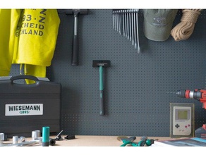 engineers hammer holder 100g 027 screws peg board 1893 enable 3d enforce series hand tools pegboard tool organizer storage werkzeughalter wiesemann wiesemann1893 3d print model - Mito3D