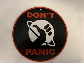 hitchhiker's guide don't panic 3d printing 3d print model - Mito3D