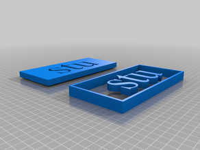 my customized very simple name plate sample sga signs & logos 3d print model - Mito3D