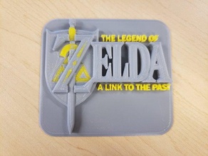 legend zelda link past cartridge logo 3d print video games 2 color colors alttp lttp nintendo snes super nes game 3d print model - Mito3D