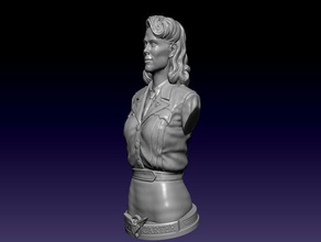 peggy carter buste art avengers le captain america de marvel la sculpture 3d print model - Mito3D