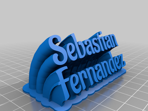 sebastian sweeping 2-line name plate text office customized 3d print model - Mito3D