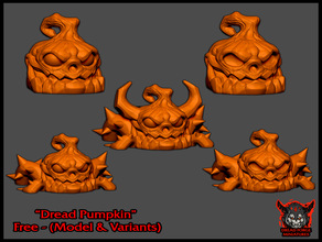 il terrore di zucca e varianti giochi creatura halloween la spaventoso 3d print model - Mito3D