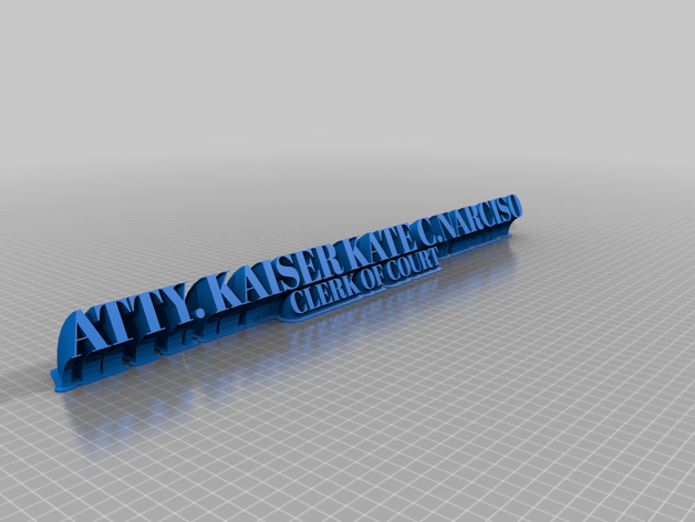 meine angepasste geschwungene 2-Typenschild Zeile text office kundengebundene 3D print model - Mito3D