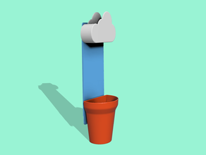 vaso con nuvola rivisitato wall mount cloud pot remixed outdoor & garden 3d print model - Mito3D